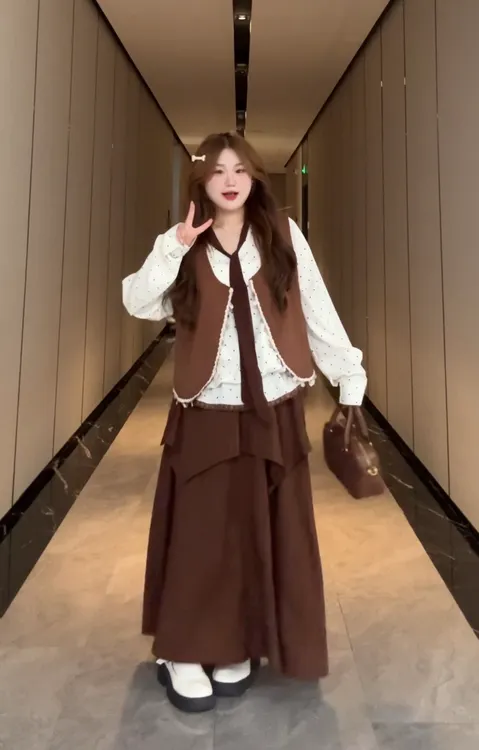 【哇哇打板定制】复古时尚套装马甲修身短款针织上衣秋季气质88355