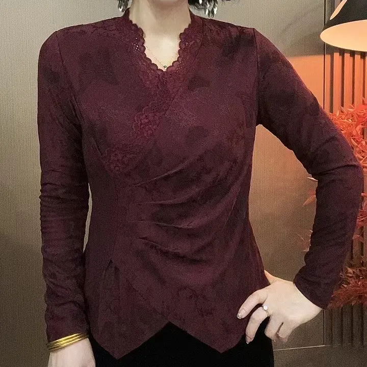 2025秋季新款长袖气质洋气时尚女士上衣打底衫#81012