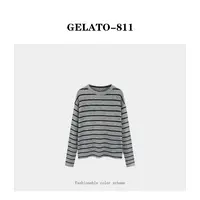 GELATO-811高级感条纹内搭T女秋季慵懒风打底92401