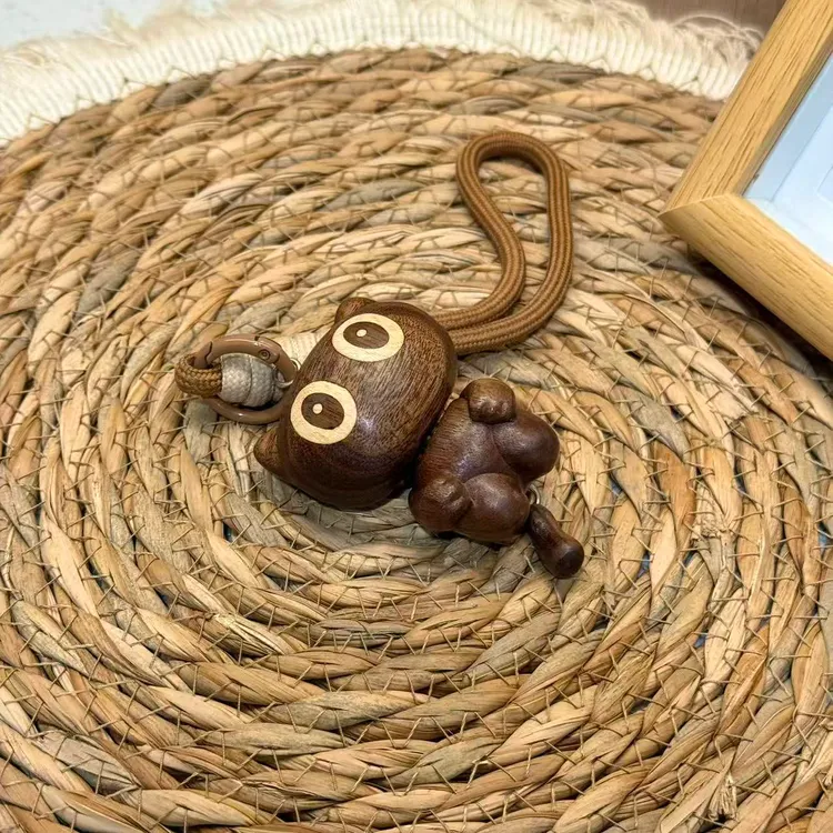 罗小黑摇尾巴创意可爱挂件钥匙扣包包木质挂件吊坠