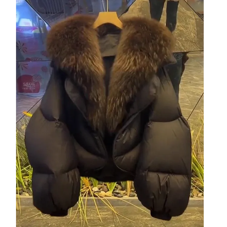 复古保暖大毛领棉袄棉服女2025冬季新款高级感洋气超好看加厚外套