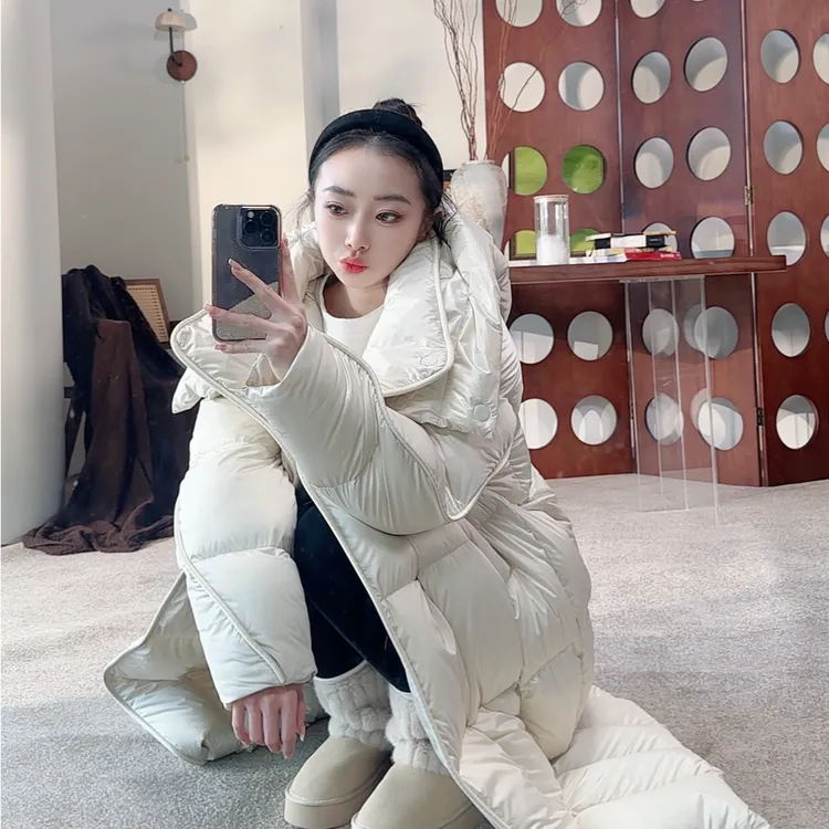 ”加厚鹅绒服+零下30度保暖+现货秒发“保暖加厚磁吸扣连帽女鹅绒服
