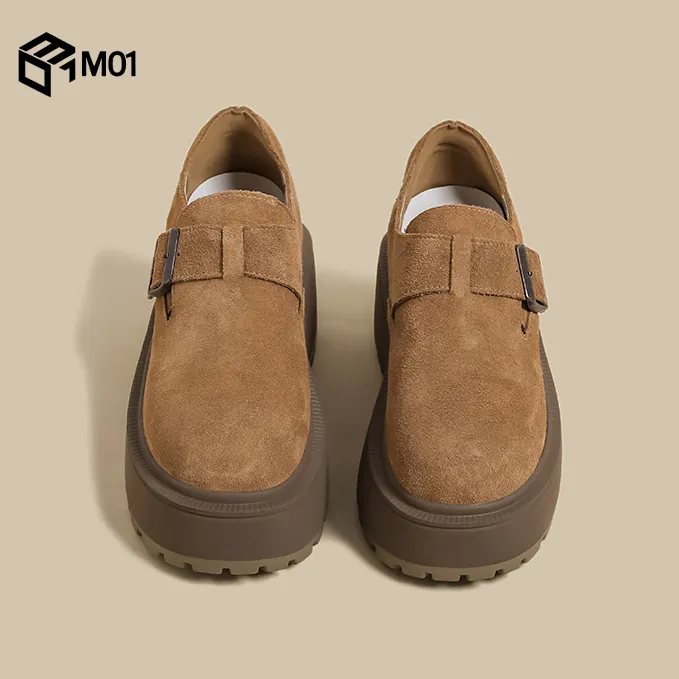 M01厚底松糕鞋女2025秋冬季新款爆款小个子增高小码33复古勃肯鞋