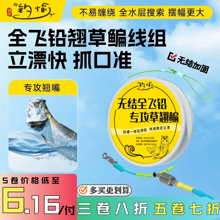 全飞铅草鳊翘铅皮漂一体漂座防缠绕快速立漂专攻翘嘴主线鱼线