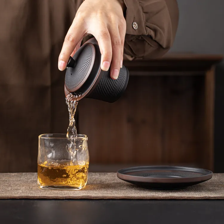 云南紫陶三才盖碗茶杯手工跳刀家用泡茶碗陶瓷茶具手抓壶盖碗壶承