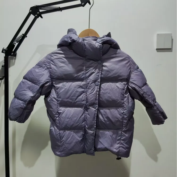 11seven冬季儿童短款纯色冬季百搭保暖白鸭绒羽绒服外套童装时尚