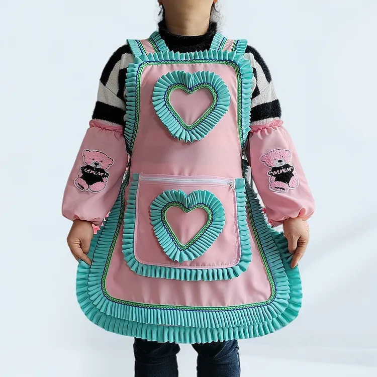 贵州新款花边爆款围裙围腰厨房家用交叉背带工作服可爱自产自销