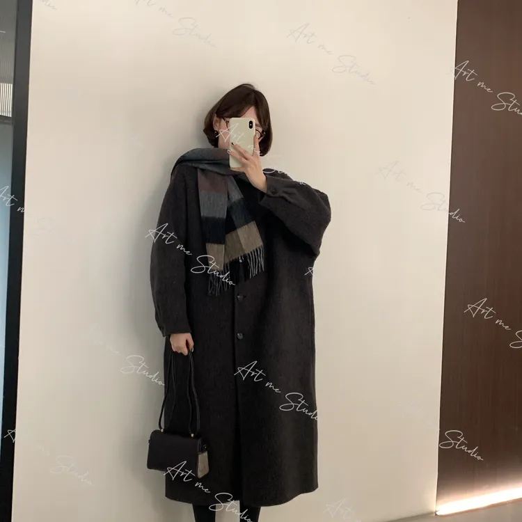 【ART ME】苏力绵羊毛肌理廓形优越比例松弛感两色大衣w24512a