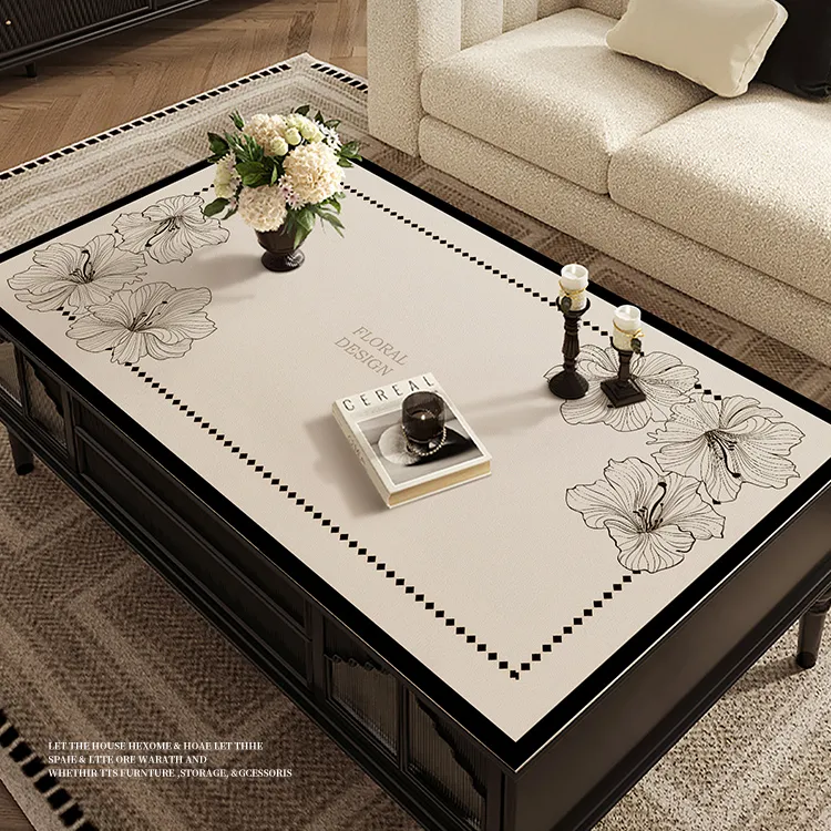 法式高级感茶几垫中古风防水防油防烫免洗桌布隔热桌垫桌面保护垫