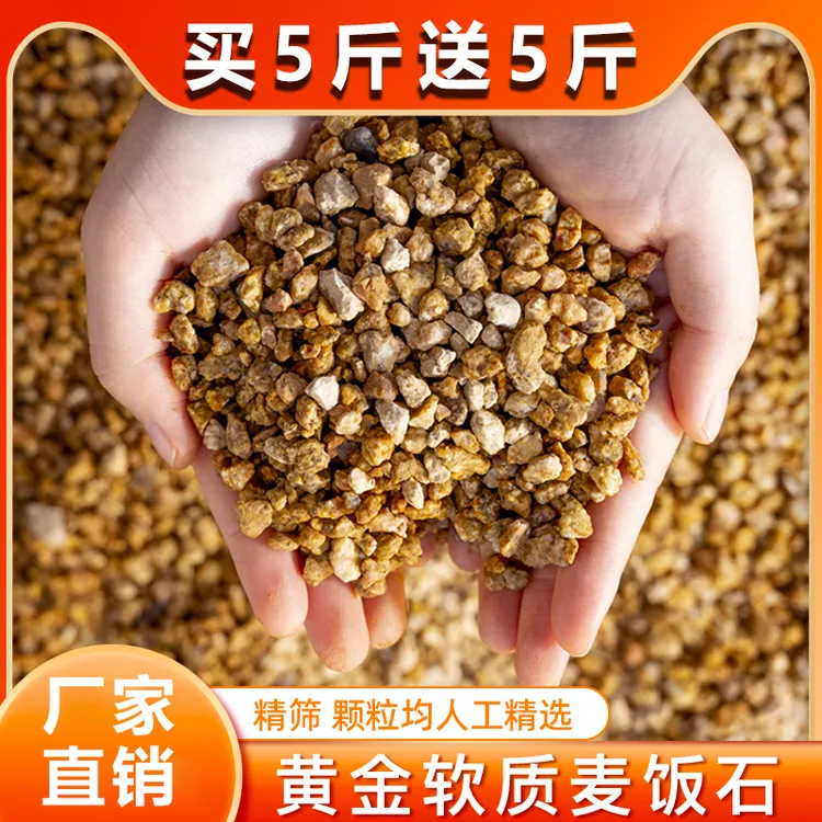 【买5斤送5斤】多肉黄金软麦饭石颗粒花园多肉种植拌土花盆铺面种植