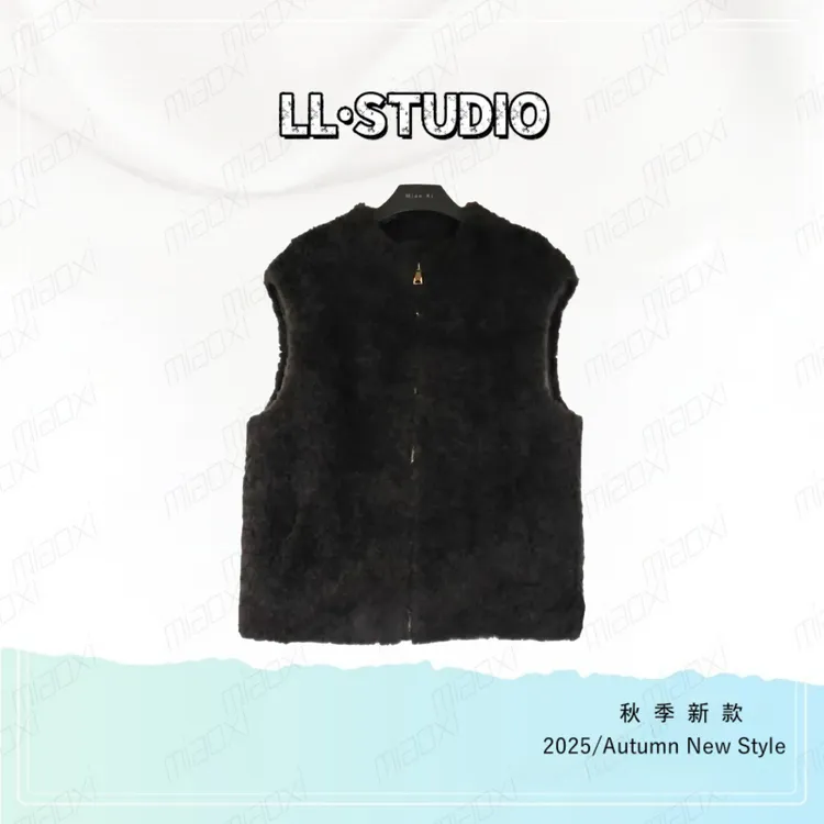 妙兮·LL冬季新款时尚韩系百分百羊毛百搭无袖马甲短外套*20252636