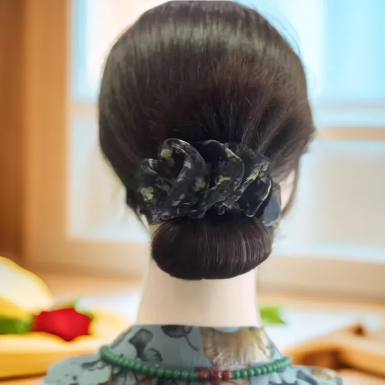 网纱波点丸子夹女生优雅低丸子发饰夏季百搭鸭嘴夹马尾夹抓夹头饰