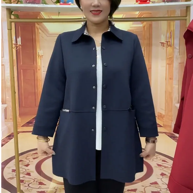 2025秋季新款时尚中年妈妈百搭大码中长款风衣高级气质减龄外套女