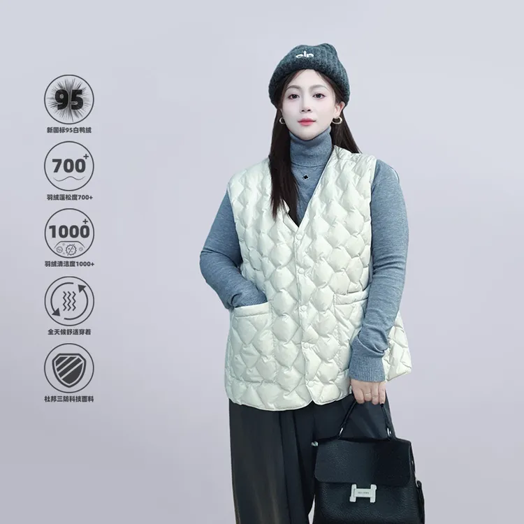 喜空秋冬轻薄95白鸭绒大码羽绒服女胖MMV领轻型羽绒内胆大码女装