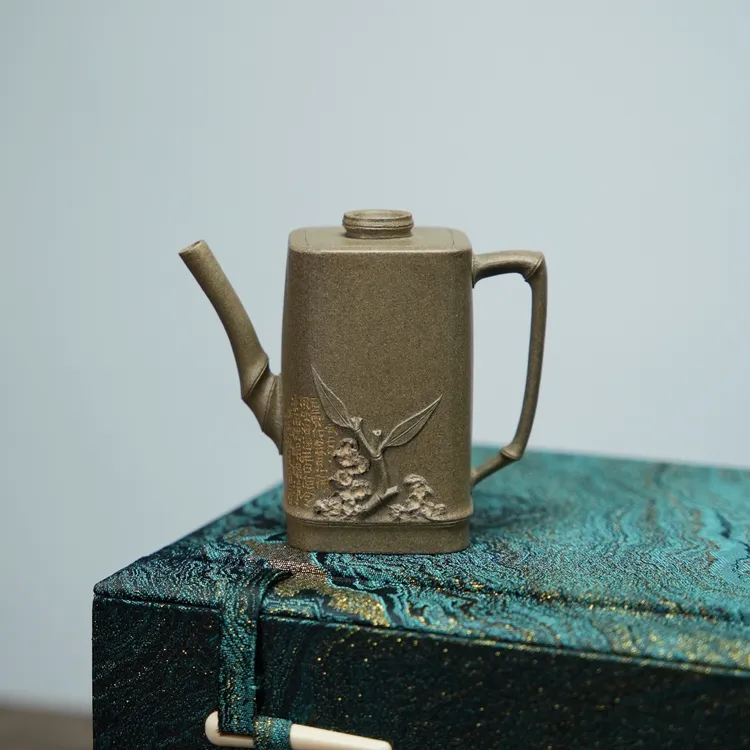 宜兴原矿紫砂壶精美茶壶精工手工青段泥【高方竹韵】120毫升