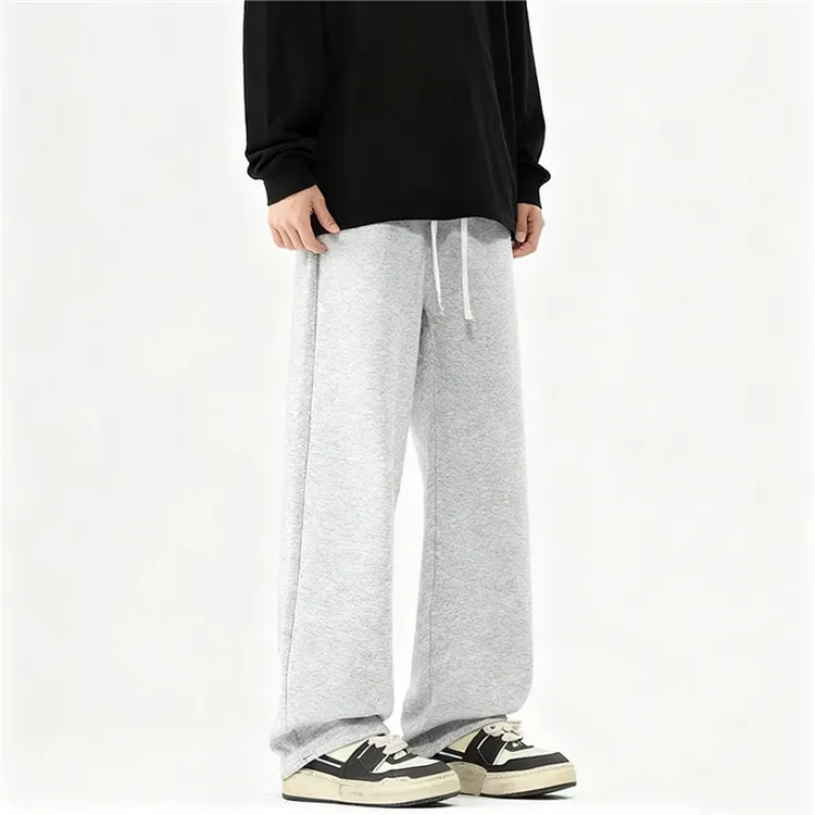 CHRY STUDIO美式针织纯色宽松直筒裤抽绳卫裤宽松百搭潮牌运动裤