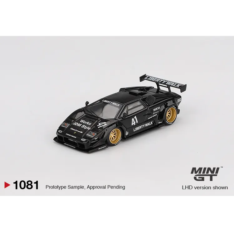 [匠擎现车]MINIGT车模1:64 #1081兰博基尼康塔什黑色合金汽车模型