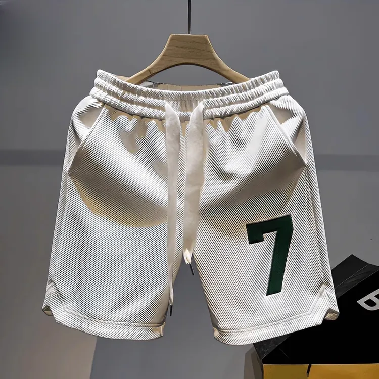 夏季男士短裤韩版宽松字母印花沙滩裤舒适潮牌休闲五分裤子男透气