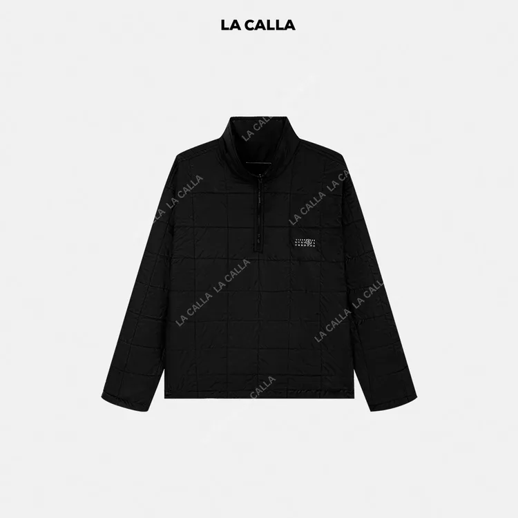 LA CALLA 极简半拉链保暖衔棉方格外套CC-WV7774
