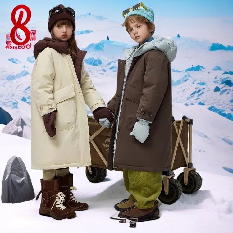 儿童外出棉服2025冬季男女童中长款洋气两面穿中大童休闲过膝外套