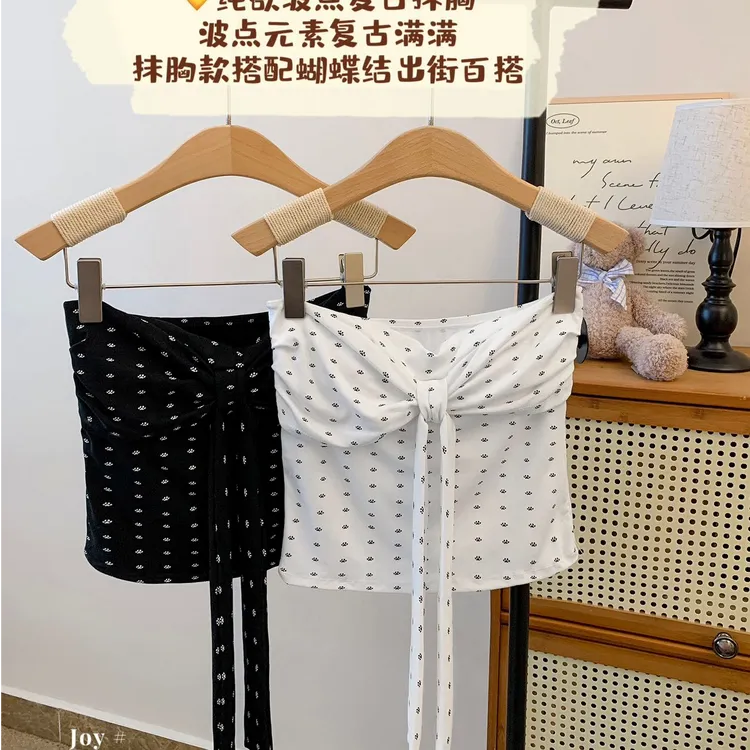 白色抹胸背心女夏季无袖紧身性感裹胸内搭纯欲风辣妹绝美上衣外穿