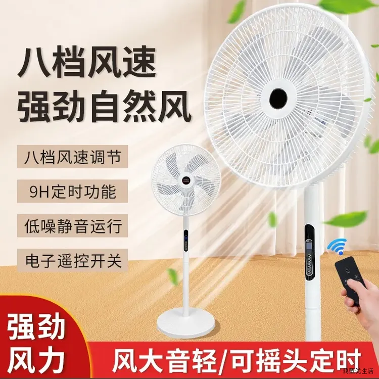 家用电风扇落地扇遥控定时立式摇头扇学生宿舍静音台式大风力电扇