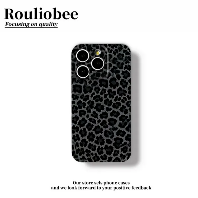 个性暗系豹纹适用苹果16promax手机壳iPhone15华为vivo小米14oppo
