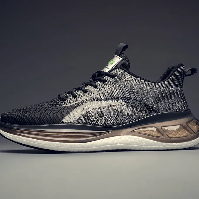 2025时尚新款针织透气运动鞋男透气网面鞋子男士休闲鞋子潮鞋男鞋