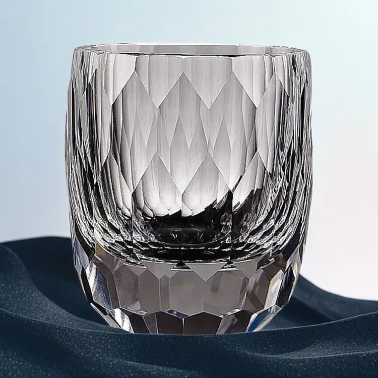 高级感精致钻石纹水晶玻璃水杯酒杯喝水轻奢日式个性