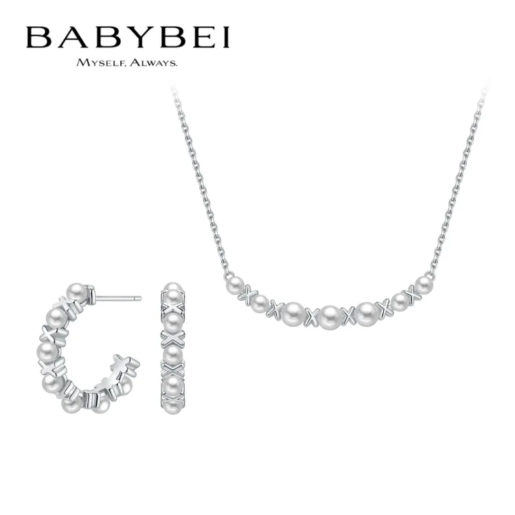 【专属价】BABYBEI/初贝 铜合金项链 [万鹏同款]剪刀石头项链耳圈高亮珠优雅