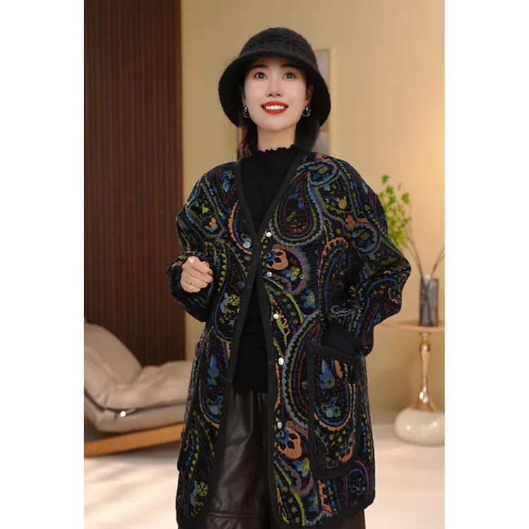BEIJU 2025新款韩版时尚气质百搭宽松显瘦轻奢花色洋气外套女4436