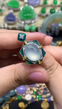 翡翠戒指18K金镶嵌675-春日珠宝
