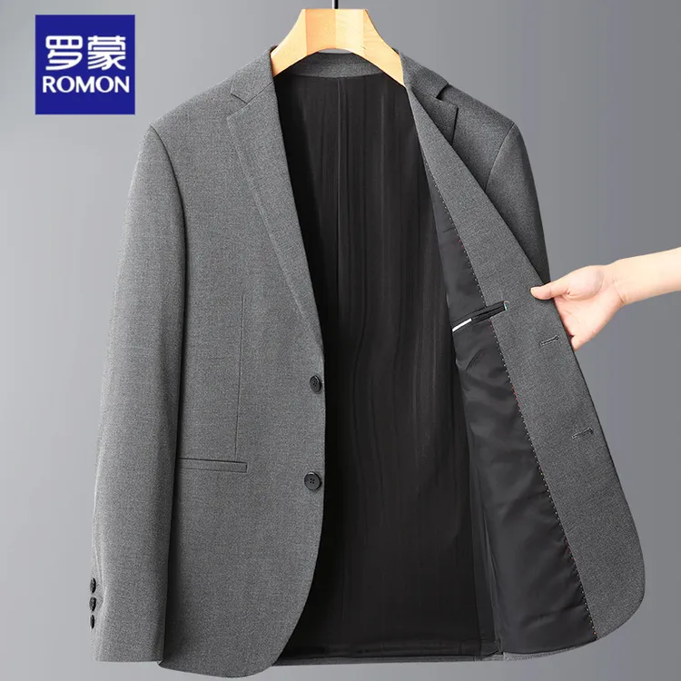 罗蒙商务西装外套男款秋季休闲小西装时尚正装西服男士高档小西服