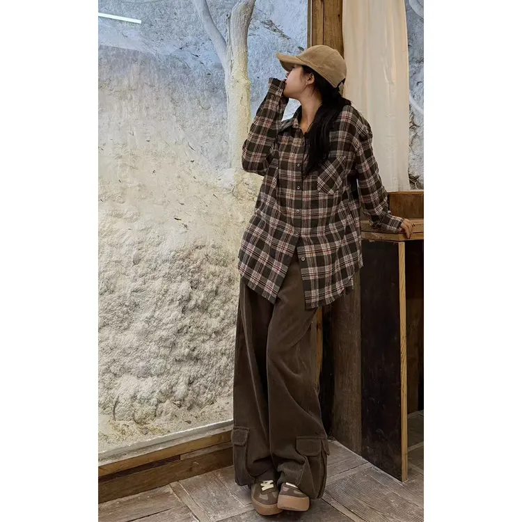 LA CALLA全定制羊毛复古格子衬衫OY-WI7297