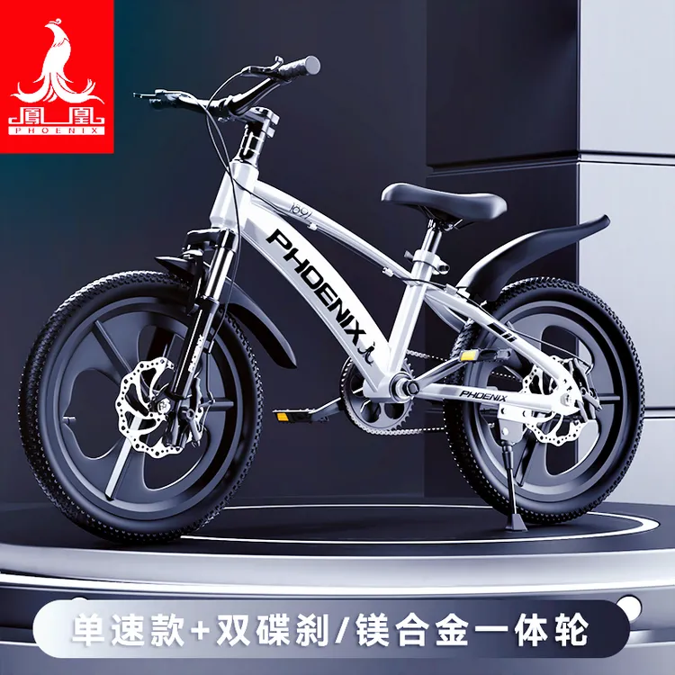 凤凰儿童山地自行车男女孩6-8-12岁学生青少年中大童变速碟刹避震