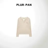 PLUR·PAN酥服针织打底衫  假两件长袖T恤