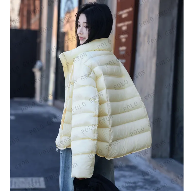 假一赔三新国标90%白鸭绒+可溯源安心绒羽绒服女短款排骨款立领