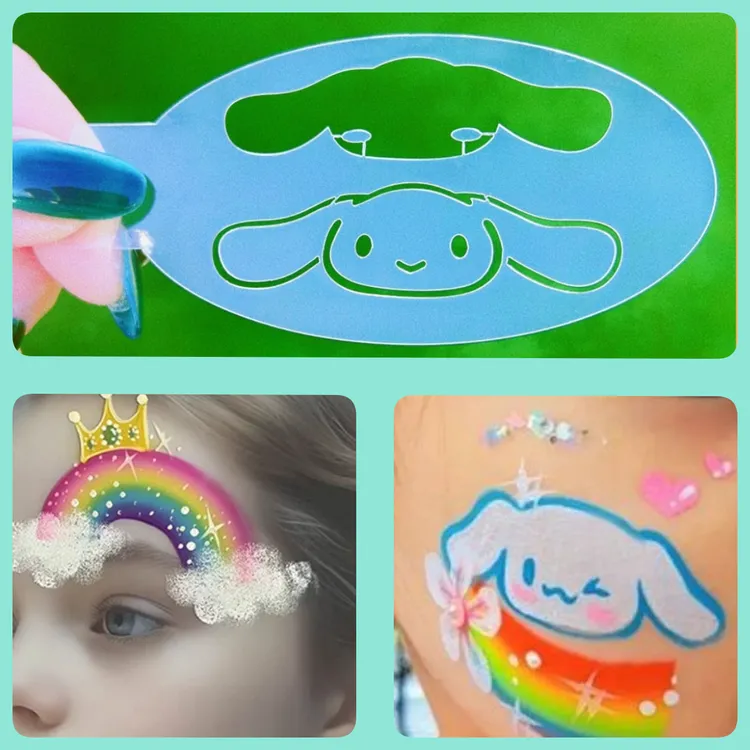 涂鸦装饰辅助水彩脸部画板模板相册手账工具彩绘脸部面部彩绘颜料
