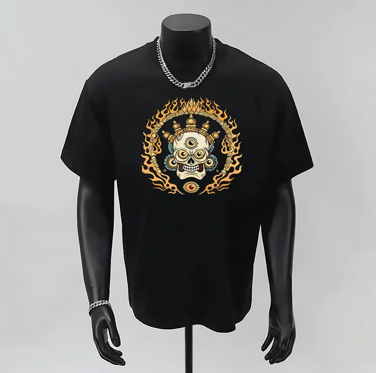 国潮藏式LOGG印花夏季休闲短袖男士潮流时尚个性百搭圆领半袖T恤