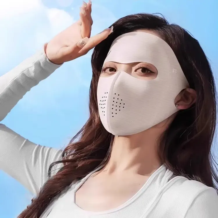 防晒口罩女全脸防紫外线高颜值遮夏季阳冰丝脸罩骑行防晒面罩防护