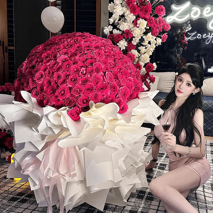 99/199/999朵玫瑰花束生日鲜花送老婆新鲜现包速递全国同城配送