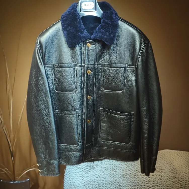 拉贡绵羊皮皮毛一体时尚男款休闲潮流