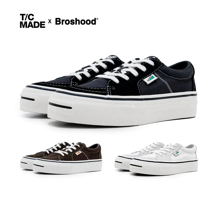 TCMADE x Broshood 联名25SS开口笑帆布鞋日系工装厚底休闲硫化鞋