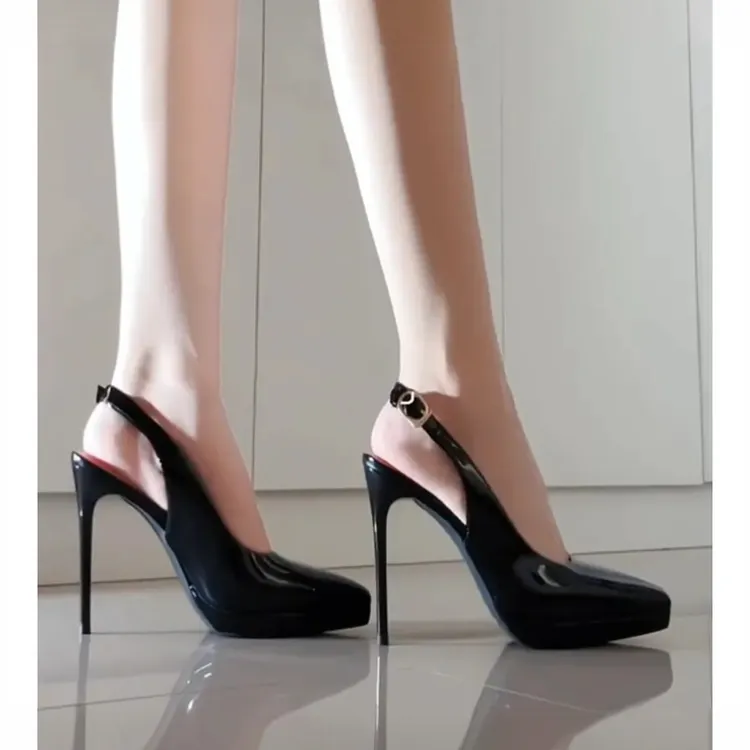 法式爆款气质防水台高跟鞋女尖细跟不累2025新款漆皮性感百搭单鞋