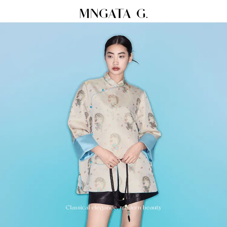 MNGATA G.宫小妍【曼奢宋锦·水瓶座】桑蚕丝秋冬新中式外套5040975