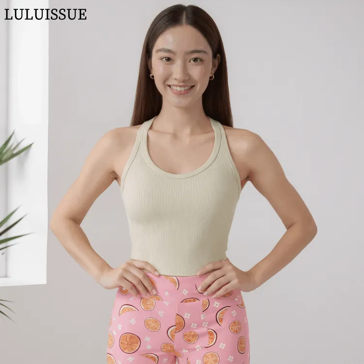 LULUISSUE｜百香果运动瑜伽骑行女子粉色高弹透气排汗三分瑜伽裤