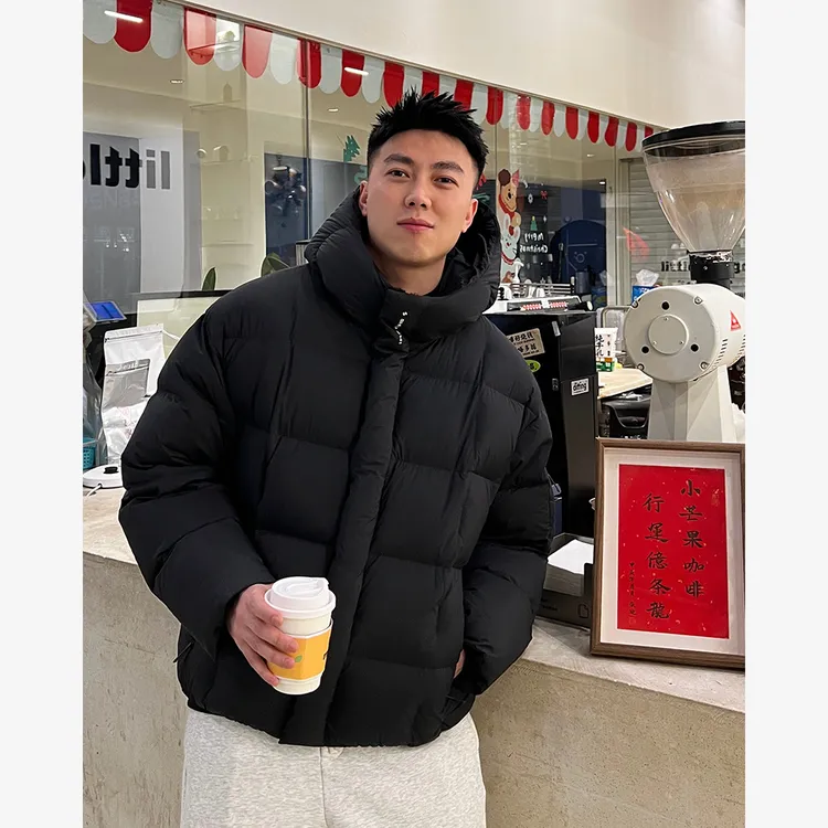 YIHAO STUDIO冬季新品男款连帽羽绒服户外短款保暖加厚男款外套