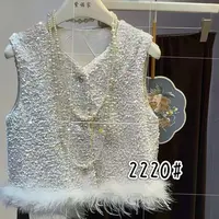 马甲亮片双面复古厚款中式双层秋季刺绣马夹女网红2220