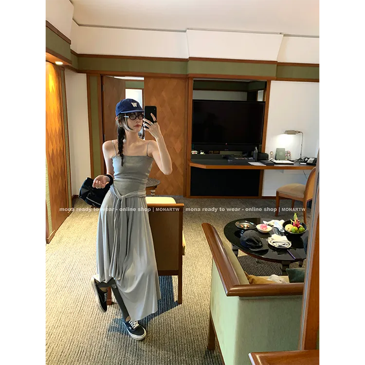 【Mona张绮贤】MONA 不规则 抹胸修身显瘦连衣裙 O125Q05564