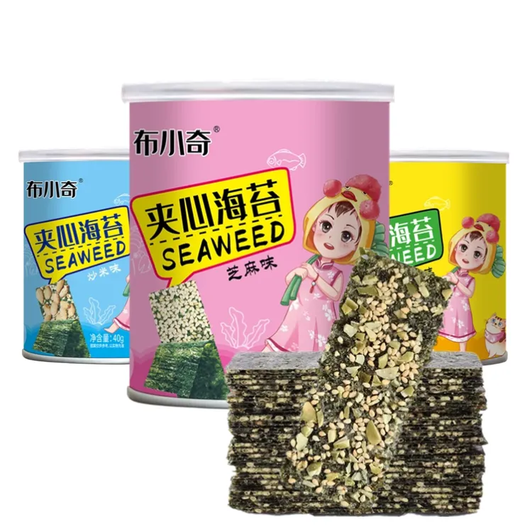 布小奇美好海苔夹心脆切片芝麻味*罐